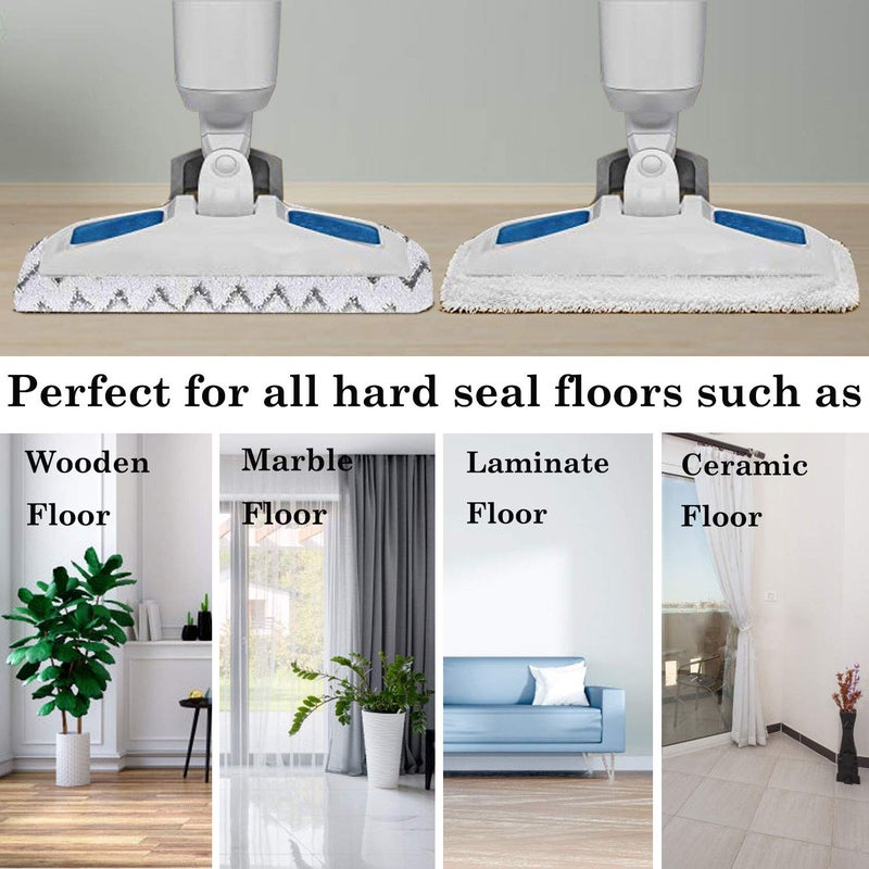 FFsign 8 Pack Replacement Steam Mop Pads for Bissell Powerfresh Steam Mop 1940 1440 1544 1806 2075 Series, Model 19402 19404 19408 19409 1940a 1940f 1940q 1940t 1940w B0006 B0017, Washable Cleaning Pads - Image 5